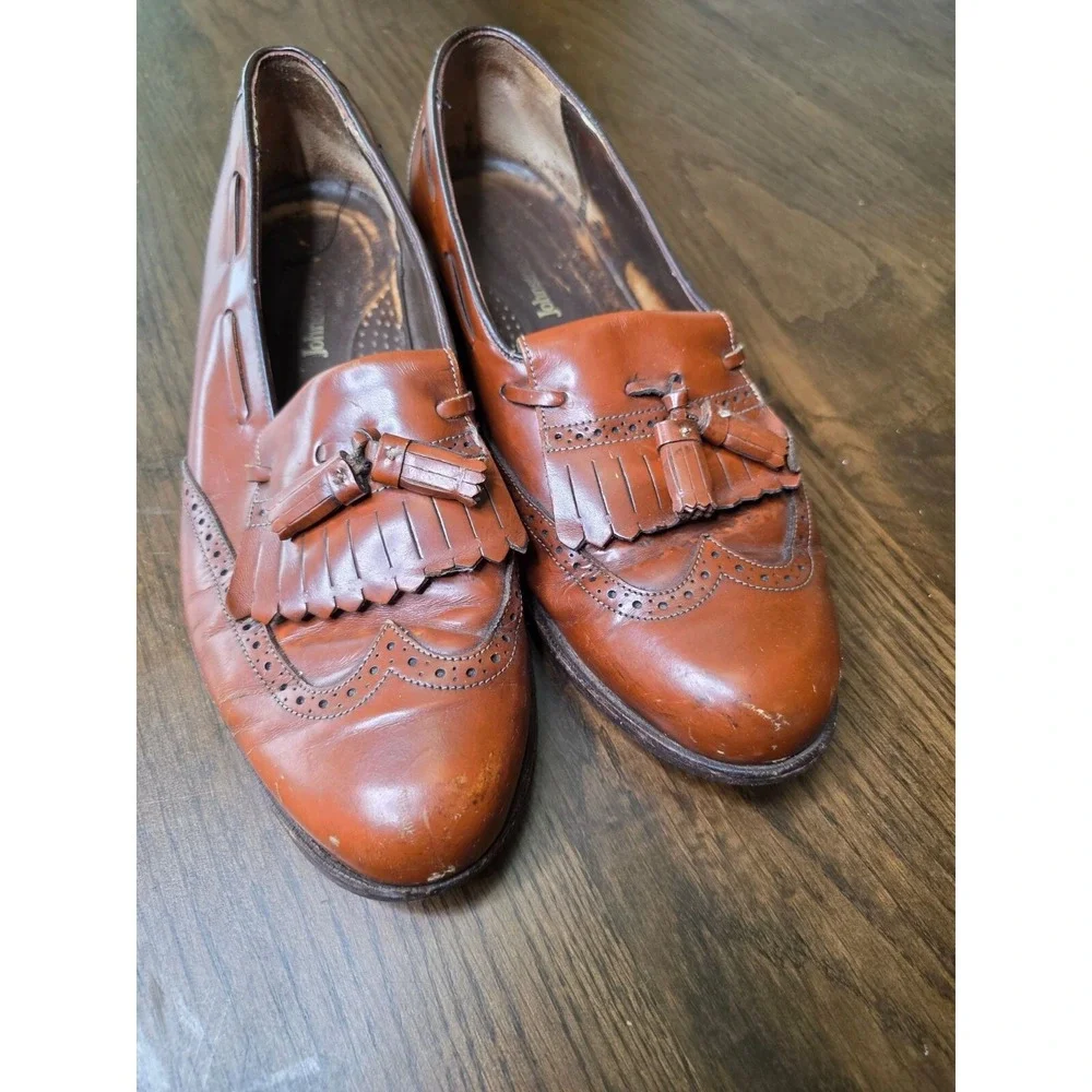 Johnston & Murphy Brown Leather Tassel‎ Loafers Men's 10M #15-3160
